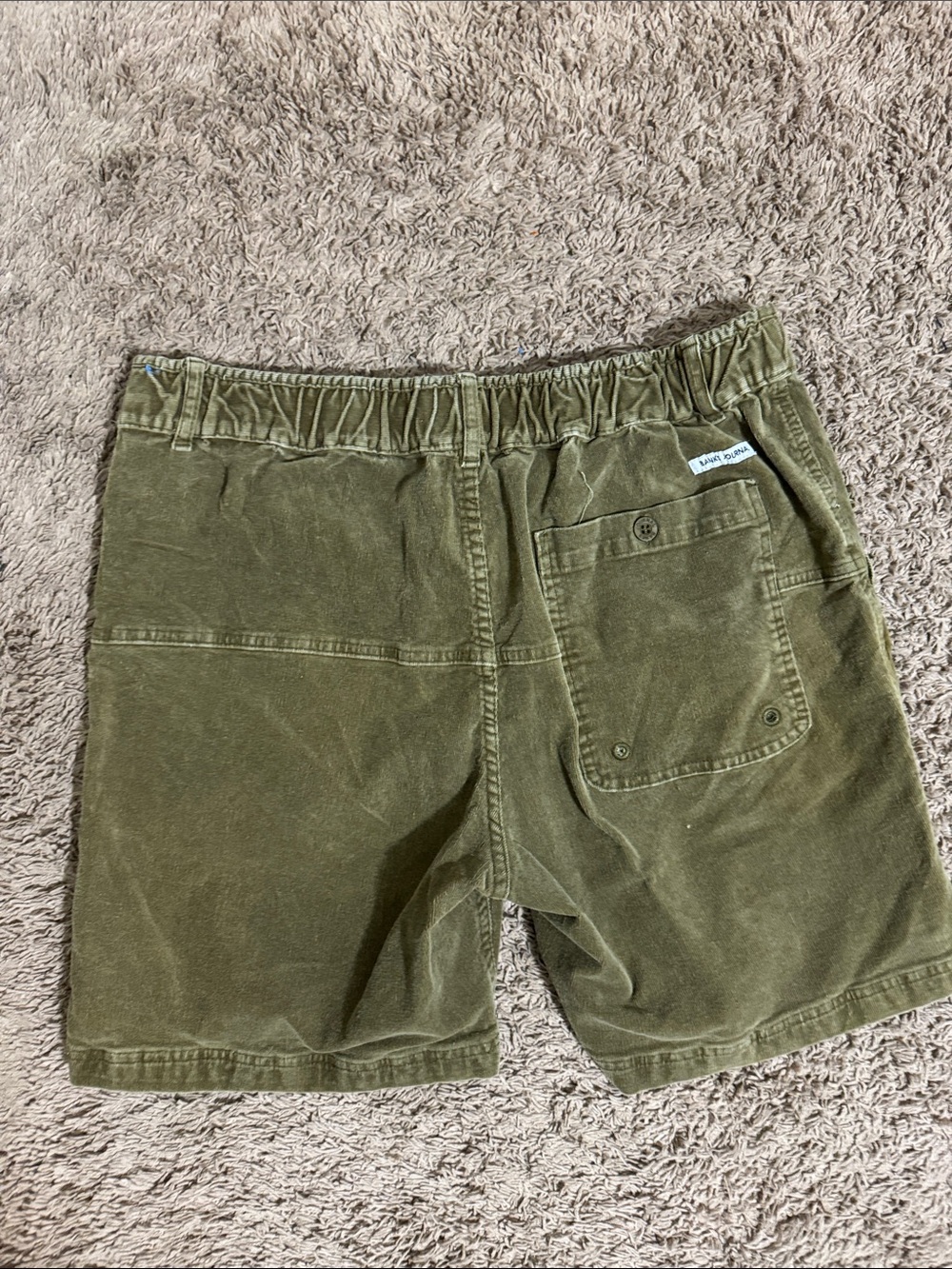 Banks Journal Corduroy Utility Shorts Olive Green Flawed size 32 Skater Preppy